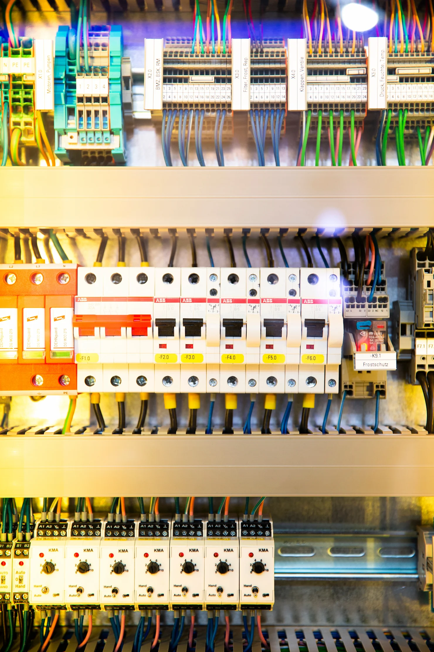 Industrial automation system with integrated electrical controls and monitoring